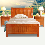 实木床1.2米橡木床儿童床1.2米1.5米1.35米1米高箱储物床单人床