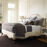 美式现代简约宜家1.5米1.8米别墅卧室婚床大床实木做旧雕花双人床