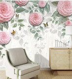 3d立体田园风唯美清新花朵背景客厅卧室电视墙壁纸墙纸壁画墙布