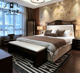 新中式实木床简约卧室全组合1.8新古典水曲柳婚床东南亚家具定制