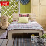 全实木单人床1.2米松木床原木无漆环保儿童床1.5米双人床简易床