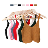 2016夏季新款吊带针织衫 纯色无袖小背心短款显瘦修身女韩版