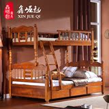 儿童床上下床带护栏 高低实木双层床上下铺组合 成人子母床高架床