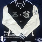 MLB棒球服正品代购 NY经典黑白外套简约钉珠男女式长袖卫衣15200