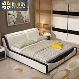 床皮床小户型双人床1.8米真皮床简约现代1.5皮艺床软床婚床可定制