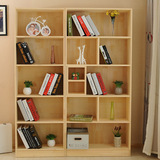 实木书柜书架 现代简约松木自由组合木书架置物架儿童纯实木书橱