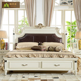 楠美森 简约美式床美式乡村实木双人床1.8米欧式家具卧室白色婚床
