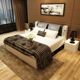 蒂诗诺现代简约储物抽屉床软靠液压高箱床收纳板式床1.5米2米大床