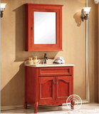 美式田园浴室柜美国红橡木实木落地柜组合整体柜体洗漱台洗漱柜