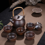 台湾仿古粗陶茶具套装茶壶茶杯复古手工日式柴烧陶瓷功夫整套特价