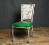 法式美式乡村欧式田园风格实木扶手椅书椅休闲复古做旧简约pu餐椅