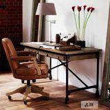 美式复古做旧LOFT北欧风格 实木铁艺电脑桌写字工作台办公桌包邮