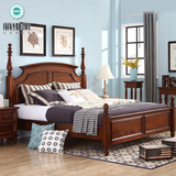 美式全实木床 新款乡村双人床1.8米简约现代2米大床婚床卧室家具