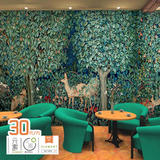 3D绿色树林森林风景壁纸餐厅客厅咖啡厅KTV墙纸儿童房幼儿园壁画