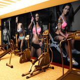 3D个性体育时尚海报壁画立体运动人物壁纸瑜伽室健身房拳击馆墙纸