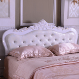 定制欧式烤漆软包儿童床头简约现代婚床雕花布皮艺卧室床头靠背板