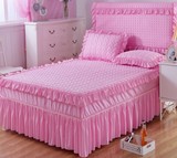 爱心夹棉加厚蕾丝床裙加棉双人床罩1.5m1.8*2.0米床单件床套床盖