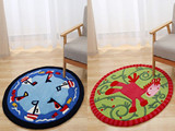 欧士圆形儿童地毯卧室加厚拼接可爱卡通床边时尚客厅房间地毯