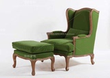 实木单人沙发椅欧式布艺休闲椅时尚简约北欧丹麦设计师家具咖啡厅