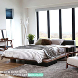 北欧宜家卧室1.8m真皮实木双人床 简约现代韩式皮艺榻榻米床婚床