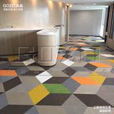 大面积三角拼花 PVC编织纹地毯GOZO共助定制个性几何图案地板耐脏