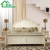 简美家具欧式床1.8米双人床 法式实木床 卧室雕花白色婚床公主床