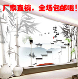 清新淡雅无纺布新中式3d大型酒店宾馆壁画壁纸水墨画江南风景画