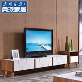 北欧时尚电视柜 现代简约客厅烤漆电视柜 钢化玻璃电视柜实木地柜