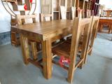 老榆木餐桌全实木原木餐桌椅组合原生态茶桌长方形办公桌卯榫结构
