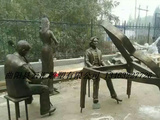 音乐人物雕塑仿铜玻璃钢弹钢琴雕塑小品雕塑广场公园景观摆件现货