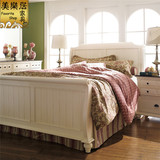 美式白色床做旧欧式大小户型双人卧室1.51.8米床定做雕花床特价