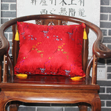 中式古典红木实木仿古家具沙发坐垫靠枕靠垫抱枕靠背腰枕绸缎