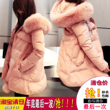 2015冬装新款A字版狐狸毛领羽绒服女韩版中长款加厚保暖羽绒外套