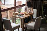 实木小方桌 全松木正方形餐桌美式酒吧洽谈咖啡桌棋牌桌饭桌子