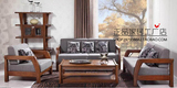 全友家私 专柜正品家具 乌金印象 现代中式66116实木框架布艺沙发