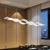 欧松现代简约港式鱼线LED餐吊灯办公室灯波浪形个性艺术创意灯具
