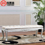 全实木欧式床尾凳沙发长凳卧室白色布艺换鞋凳条凳床前凳商场凳子