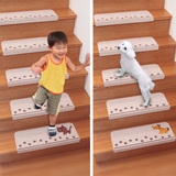 日本进口家用实木楼梯垫踏步垫楼梯脚垫防滑免胶自粘垫 楼梯地毯