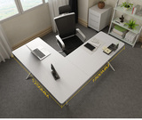 欧式铁艺电脑桌转角台式现代简约书桌双人办公桌宜家家用拐角桌子