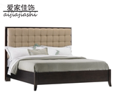 欧式现代高端定制双人床实木软包布艺1.8卧室床