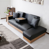 小户型布艺沙发床日式宜家可拆洗多功能可折叠储物转角沙发床组合