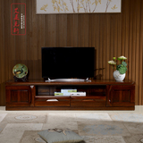 黑胡桃木实木电视柜1.4米1.8米2.2米地柜中式小户型电视柜地柜