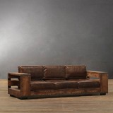 美式复古LOFT工业风格铁艺实木沙发椅 酒吧沙发椅卡座客厅沙发椅