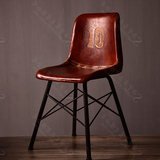 美式乡村创意休闲椅吧椅复古餐椅靠背椅loft做旧铁艺餐椅咖啡椅子