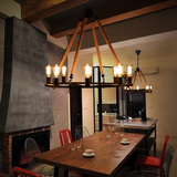 美式乡村麻绳LOFT复古艺术服装店的客餐厅咖啡酒吧网咖装饰吊灯具
