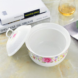 7寸陶瓷炖盅煲汤煮粥带盖汤碗汤锅燕窝隔水炖纯白家用1.5升大容量