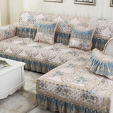 夏季欧式沙发垫布艺奢华组合沙发套四季通用真皮实木垫子蕾丝花边