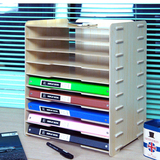 089办公用品多层文件架A4收纳木质桌上文件柜资料架档案分类架