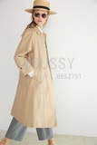 moussy/2016夏季女装新款纯色中长款系带日式纯棉风衣外套30-1790