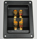 A款四位方形DIY音箱ABS接线盒 全铜接线柱 喇叭线接线板 音响配件